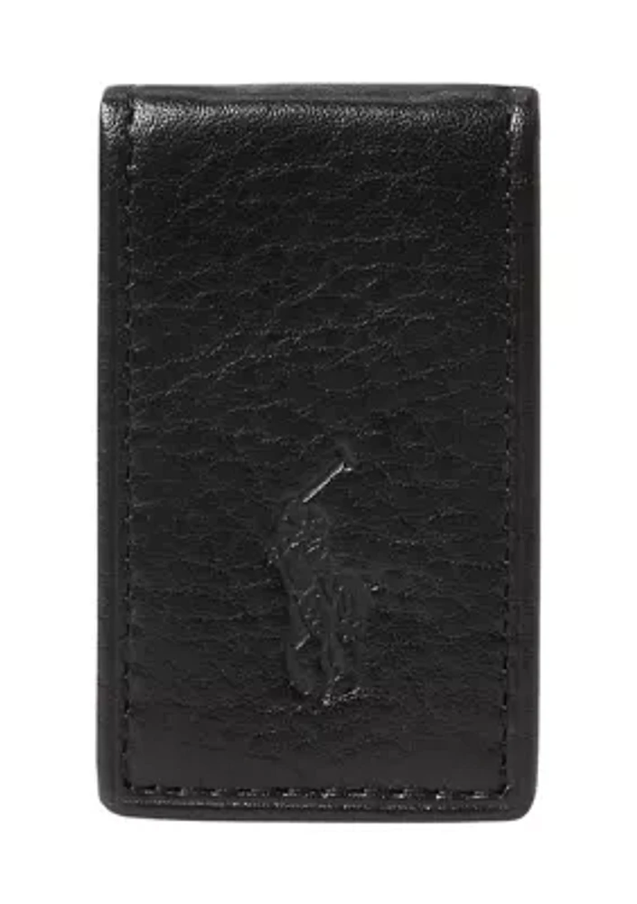 Pebbled Leather Money Clip