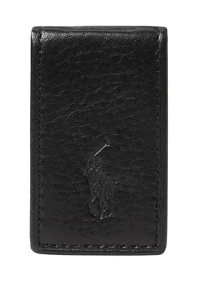 Pebbled Leather Money Clip