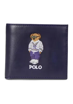 Embroidered Leather Billfold Wallet