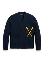 Varsity-Inspired Cotton Cardigan