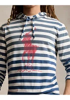 Striped Big Pony Hooded T-Shirt