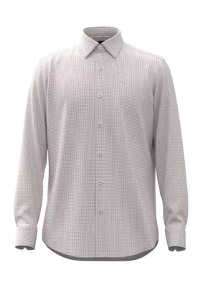 Men's Check Print Dress Shirt