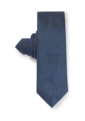 Dark Blue Pin Dot Printed Tie