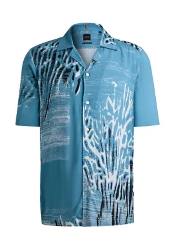 Men's Rayer Printed Button Down Shirt