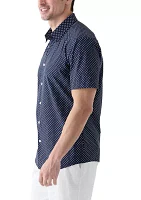 Short Sleeve Woven Printed Button Up Shirt