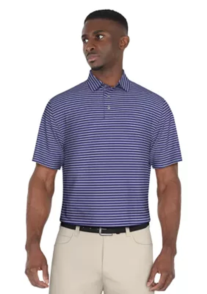 Men's Heather Feeder Stripe Golf Polo Shirt