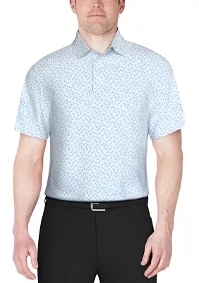 Floral Print Short Sleeve Golf Polo Shirt