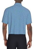 Men's Short Sleeve Stretch Performance Geometric Print Polo Shirt