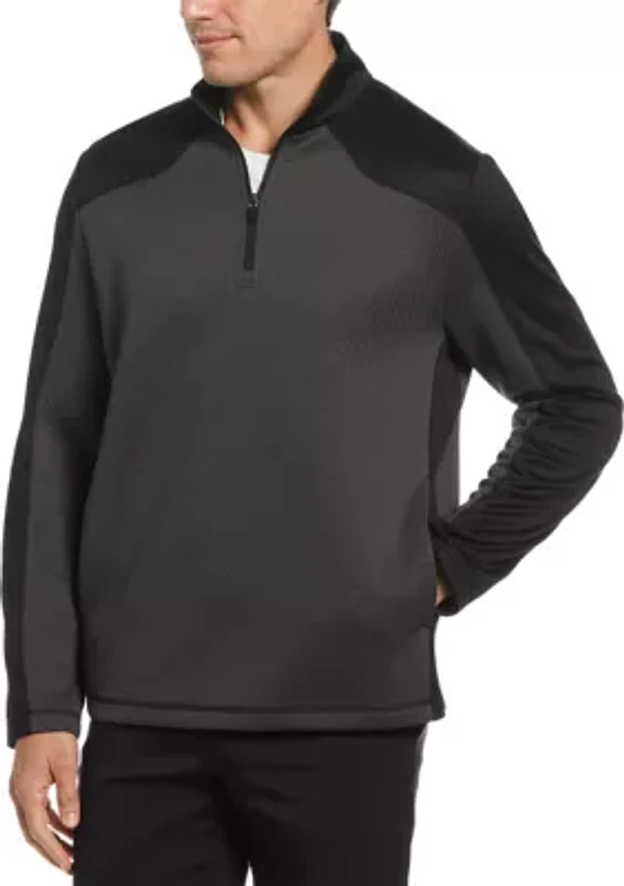 Men's Long Sleeve Textured 1/4 Zip Pullover