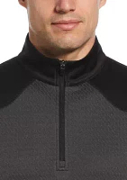 Men's Long Sleeve Textured 1/4 Zip Pullover