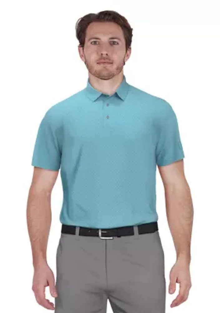 Men's Geometric Jacquard Golf Polo Shirt