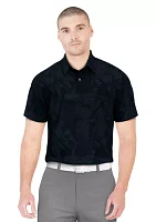 Palm Print Short Sleeve Golf Polo Shirt