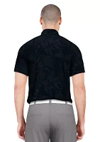 Palm Print Short Sleeve Golf Polo Shirt