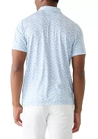 Men's Short Sleeve Golf Ball Geometric Printed Polo Shirt