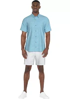 Men's Fruit Print Woven Short Sleeve Button Down Golf Shirt