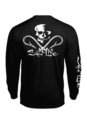 Skull and Hooks Long Sleeve Graphic T-Shirt