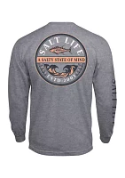 Men's Tall Tribal Tuna Long Sleeve Graphic T-Shirt