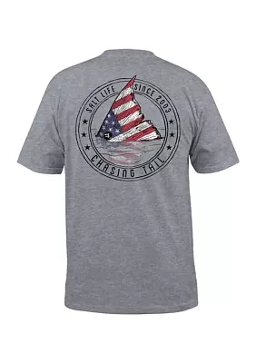 Short Sleeve Redfish Stars and Stripes Graphic T-Shirt