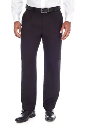 Big & Tall Black Solid Stretch Pants