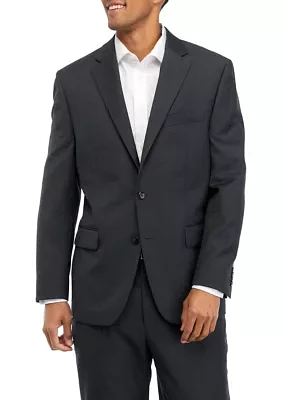 Gray Solid Suit Coat