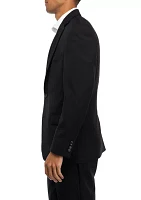 Black Solid Suit Coat