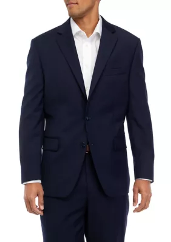 Men's Navy Solid Suit Coat