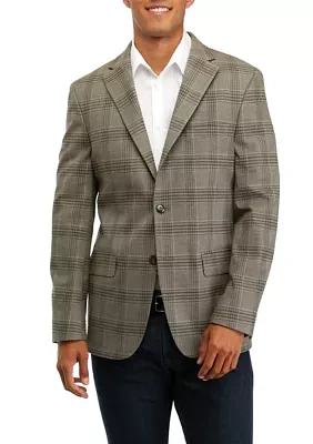 Men's Single Breasted Plaid Sport Coat