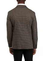 Single Breasted 2-Button-Front Check Blazer