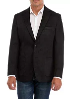 Single Breasted 2-Button Faux Suede Sport Coat