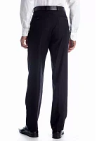 Classic Fit Black Solid Suit Separate  Pants