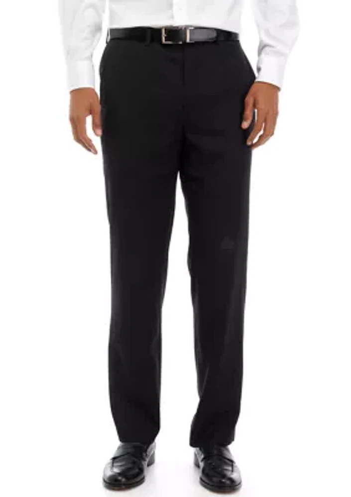 Black Solid Dress Pants