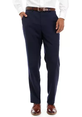 Navy Solid Dress Pants