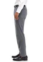 Check Taupe Flat Front Dress Pants