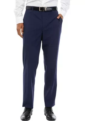 Textured Flat Front Pants