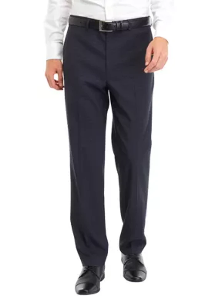 Blue Check Printed Dress Pants