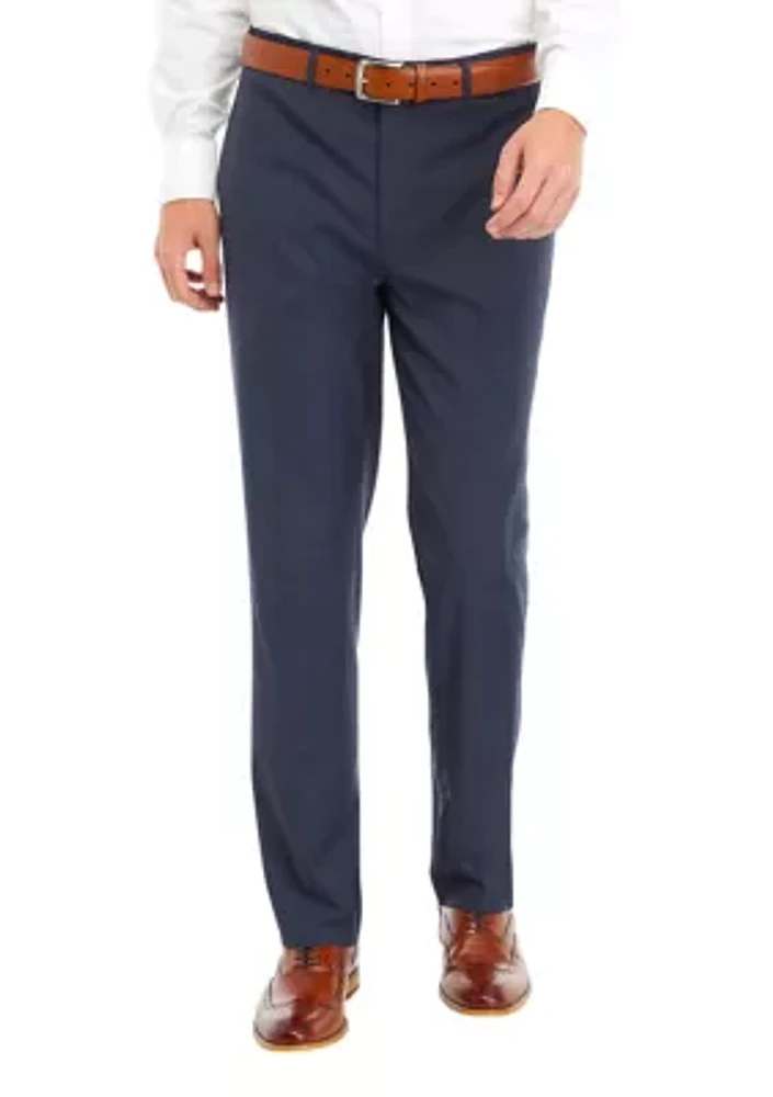 Blue Check Pattern Dress Pants