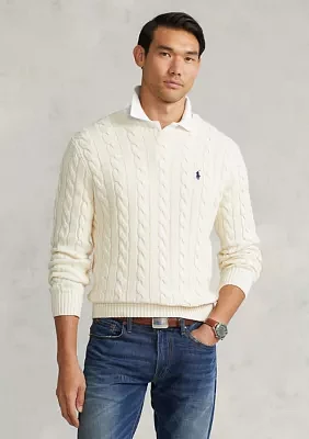 Cotton Cable Knit Driver Long Sleeve Sweater