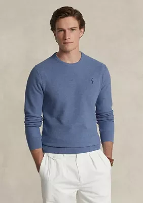 Textured Cotton Crew Neck Sweater