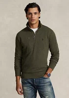 Terry Quarter Zip Pullover Sweatshirt