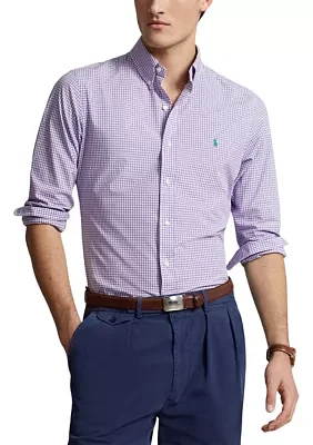 Classic Fit Gingham Stretch Poplin Shirt