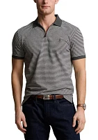 Classic Fit Stretch Mesh Zip Polo Shirt