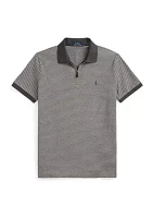 Classic Fit Stretch Mesh Zip Polo Shirt