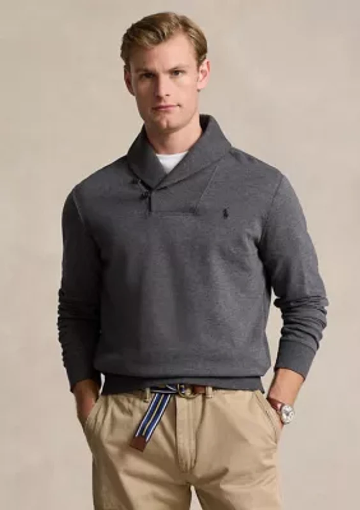 Luxury Jersey Shawl Collar Pullover Sweatshirt