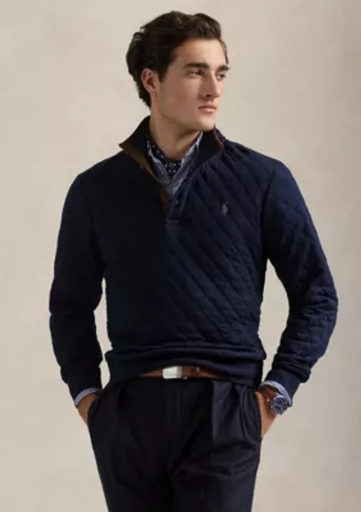 Quilted Double-Knit Jersey Pullover