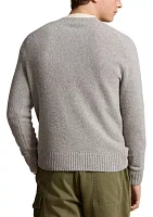 Speckled Wool-Blend Crew Neck Sweater