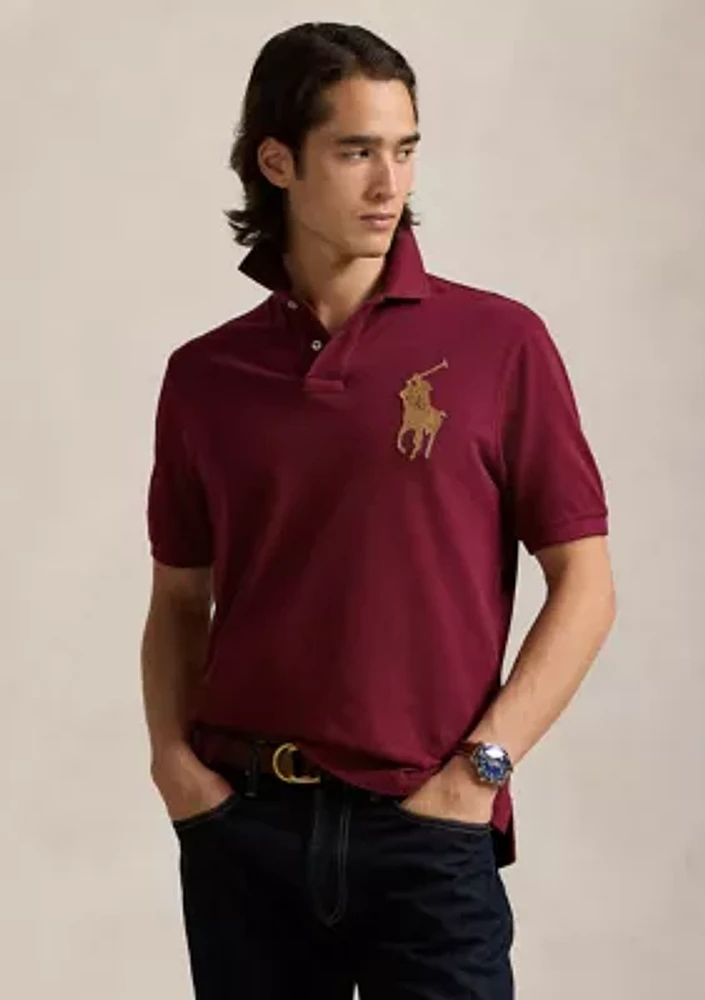 Classic Fit Leather Pony Mesh Polo Shirt