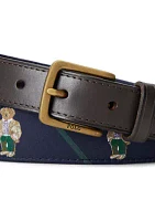 Polo Bear Leather Trim Belt