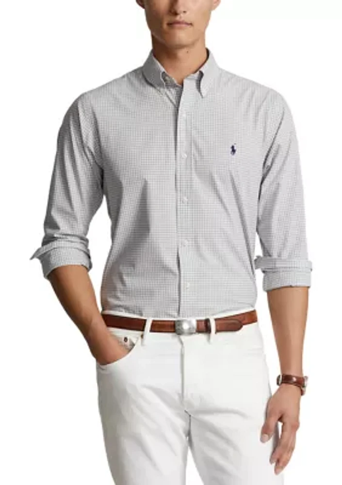 Classic Fit Gingham Stretch Poplin Shirt