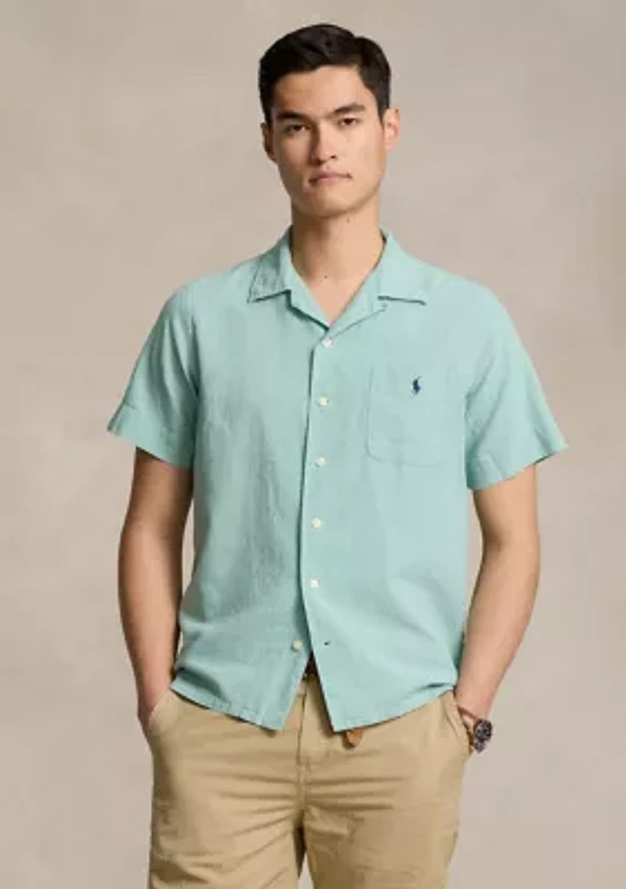 Classic Fit Linen-Cotton Camp Shirt