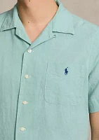 Classic Fit Linen-Cotton Camp Shirt